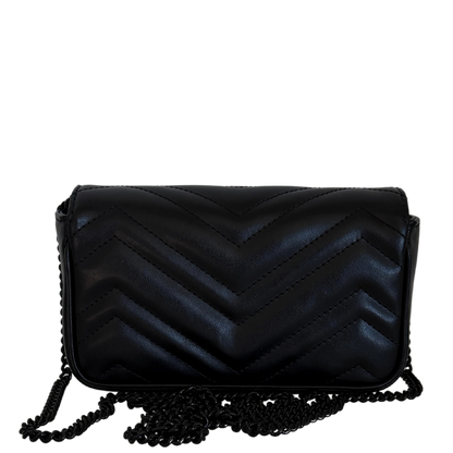 Gucci Super Mini Marmont GG Ledertasche schwarz Fullset / neuwertig Gucci