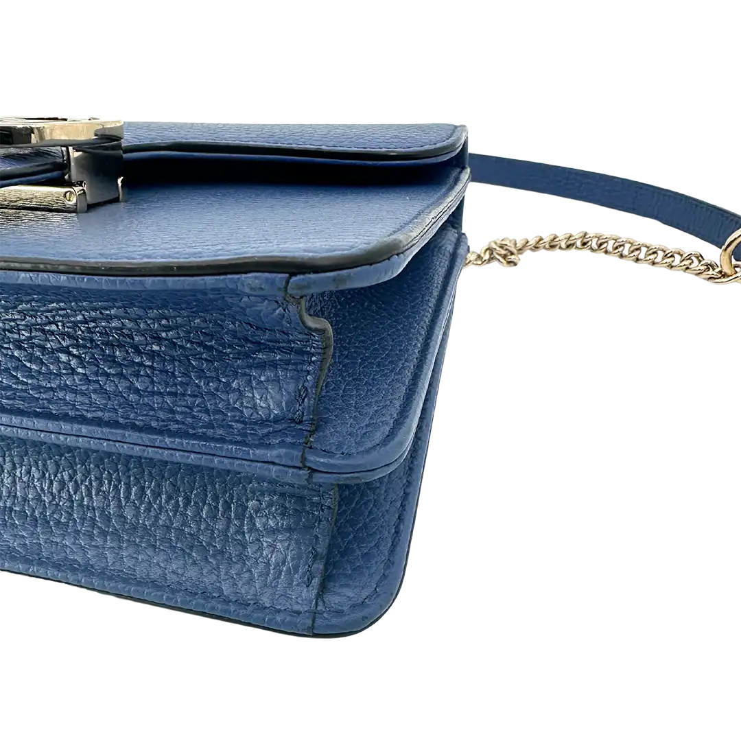 Gucci Interlocking G Small Schultertasche blau Leder / gut Gucci