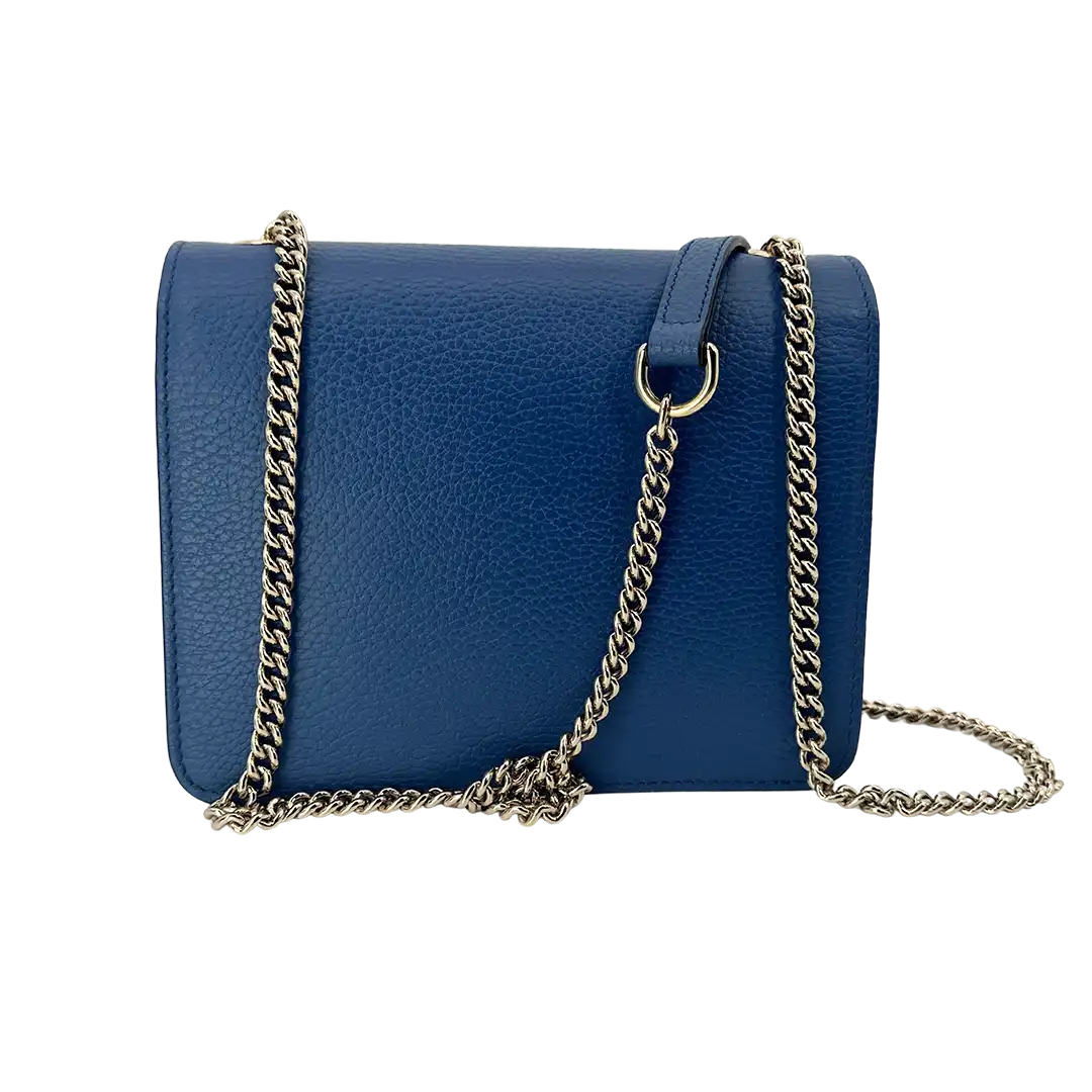 Gucci Interlocking G Small Schultertasche blau Leder / gut Gucci