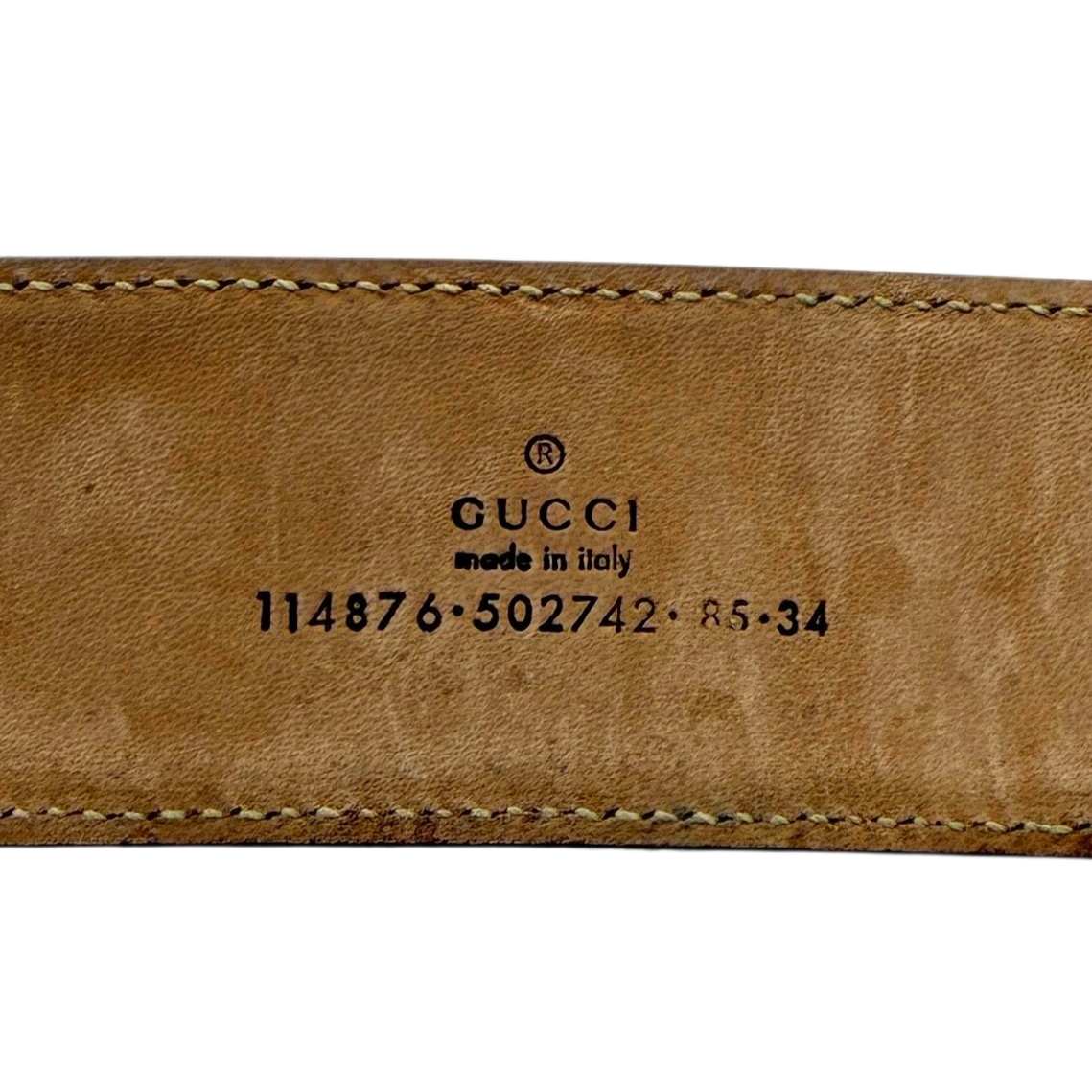 Gucci Interlocking GG Gürtel Canvas Größe 85 Braun / sehr gut Gucci