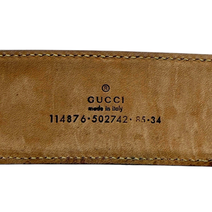 Gucci Interlocking GG Gürtel Canvas Größe 85 Braun / sehr gut Gucci