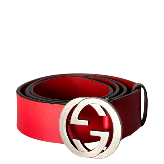 Gucci Interlocking GG Gürtel Rot / sehr gut Gucci