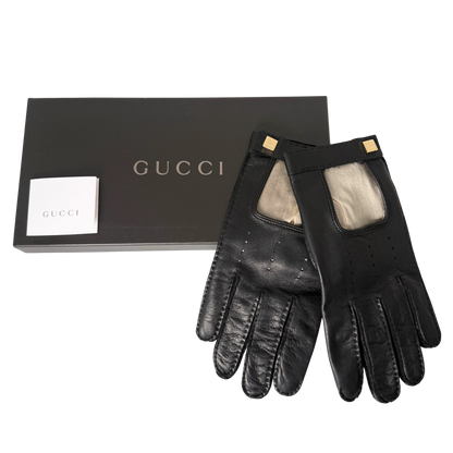 Gucci Lederhandschuhe Größe 8 1/2 Schwarz / neuwertig Gucci