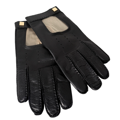 Gucci Lederhandschuhe Größe 8 1/2 Schwarz / neuwertig Gucci