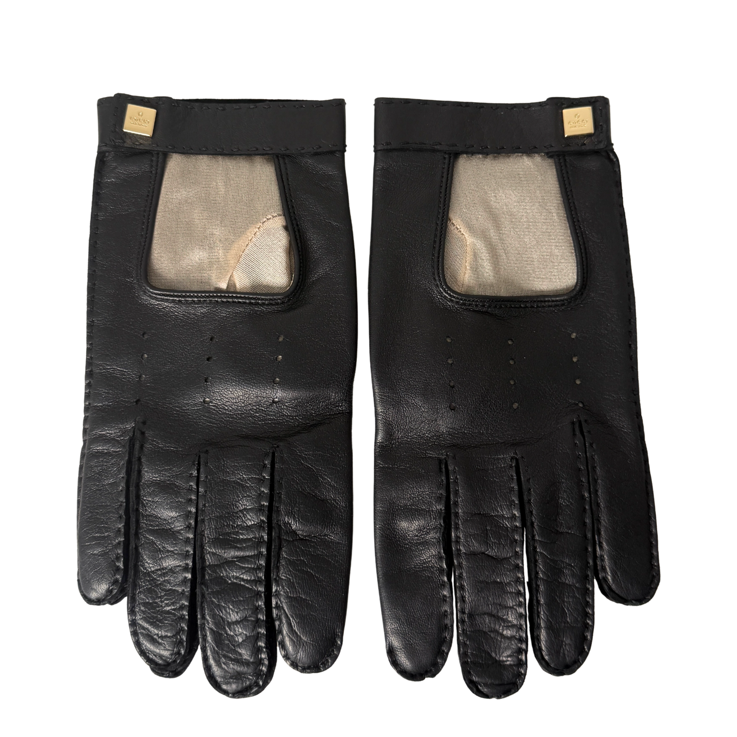 Gucci Lederhandschuhe Größe 8 1/2 Schwarz / neuwertig Gucci