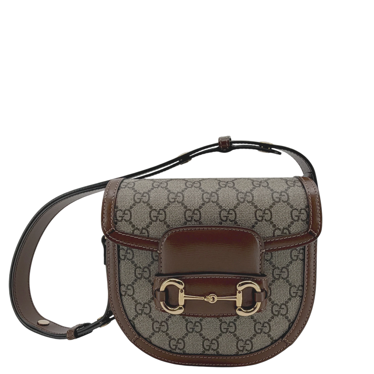 Gucci Horsebit 1955 Mini Rounded GG Supreme Canvas Beige Braun Gold