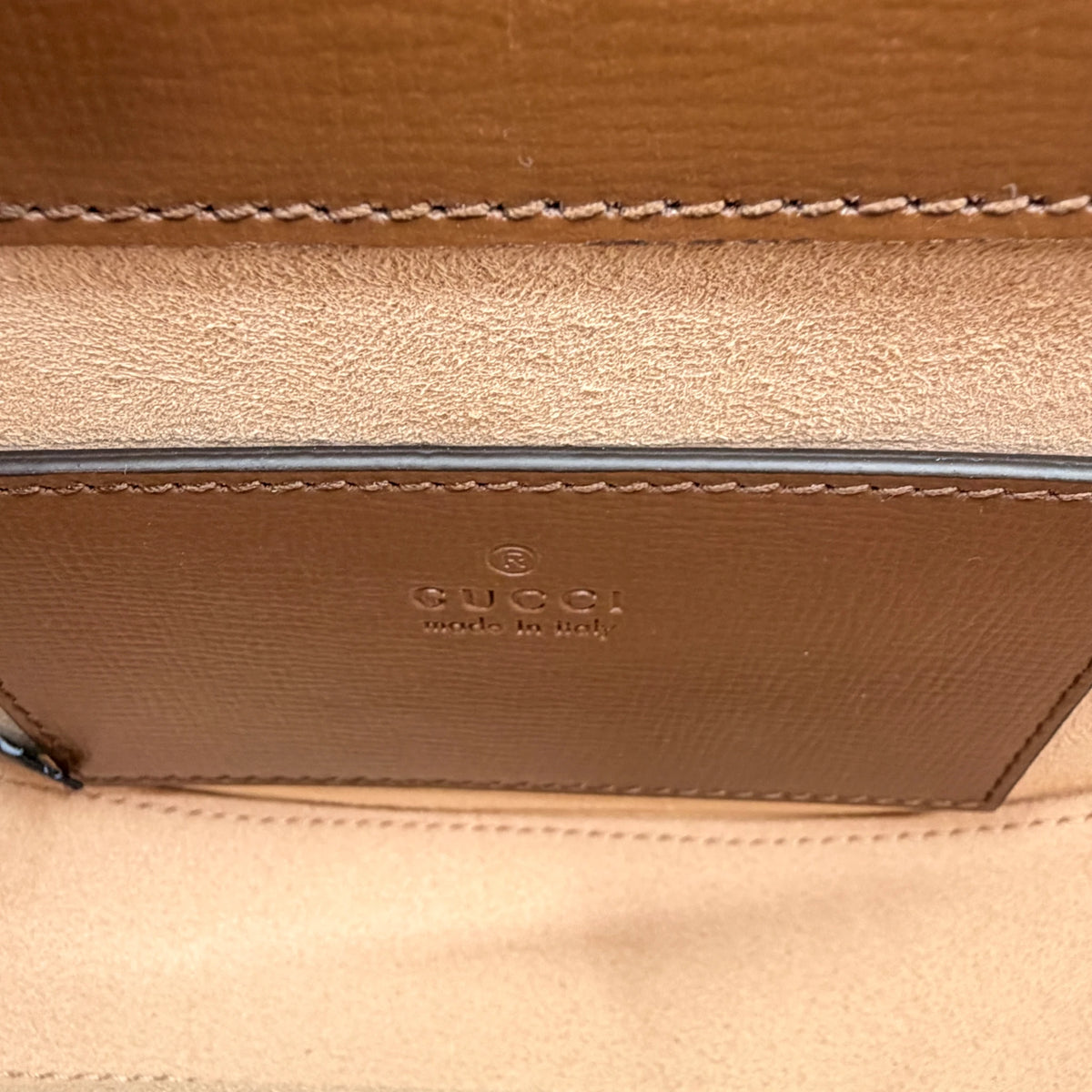 Gucci Horsebit 1955 Mini Rounded GG Supreme Canvas Beige Braun Gold – Ansicht 7