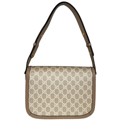 Gucci Horsebit 1955 Small Shoulder Bag GG Supreme Beige Weiß Gold Gucci