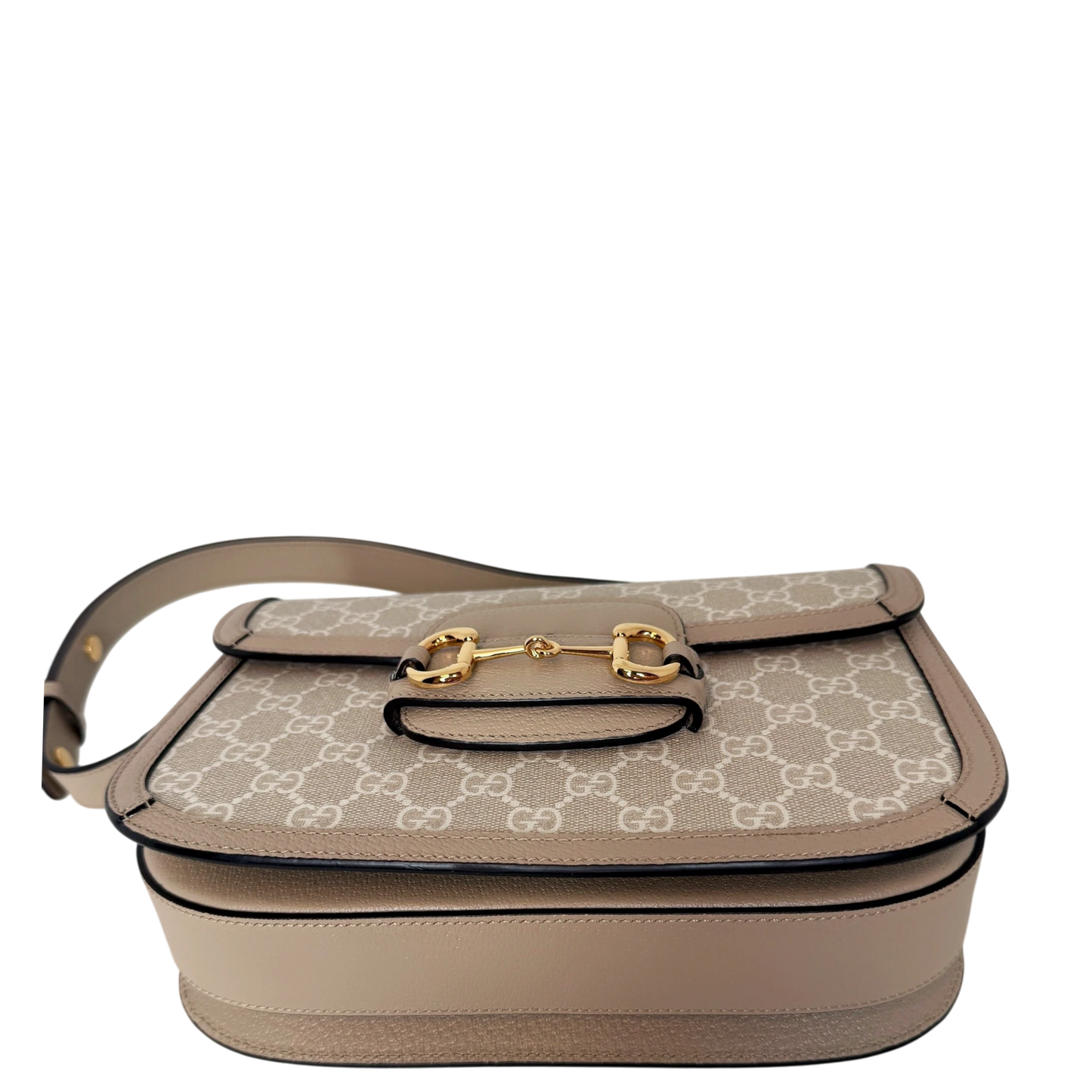 Gucci Horsebit 1955 Small Shoulder Bag GG Supreme Beige Weiß Gold Gucci