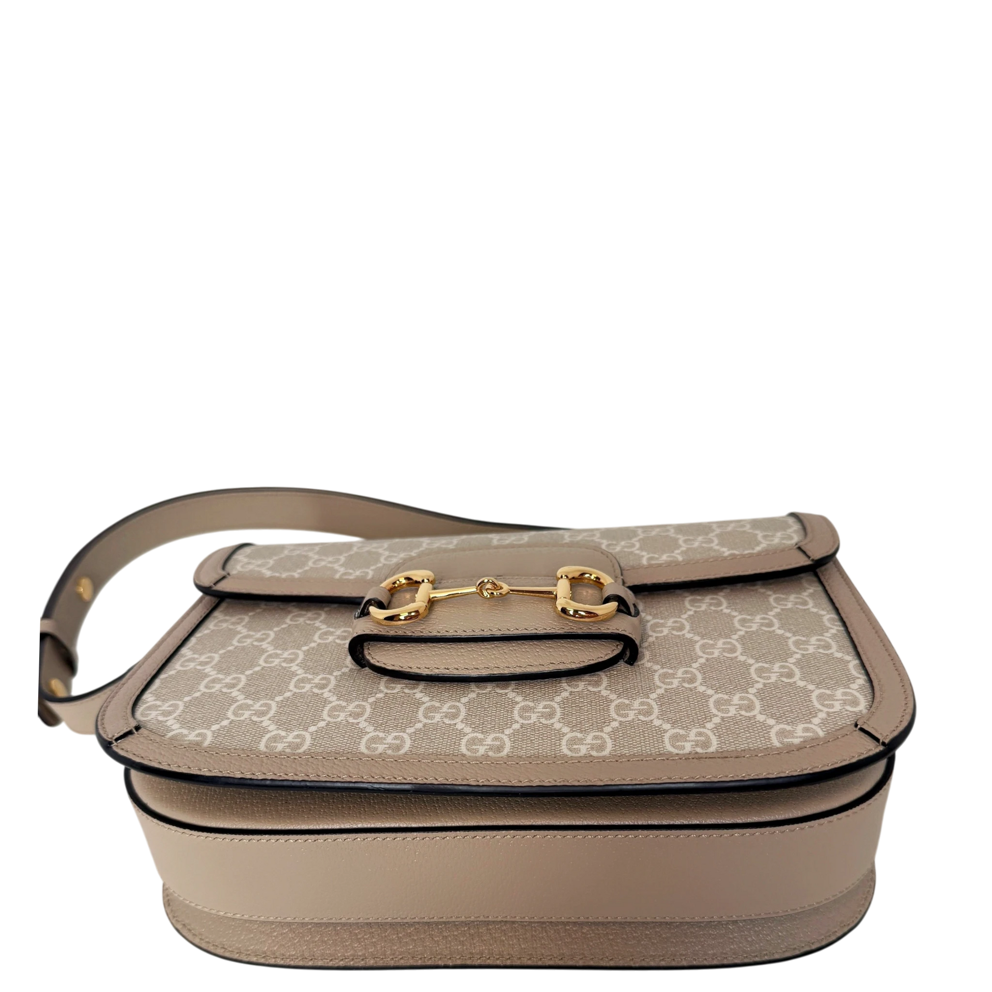 Gucci Horsebit 1955 Small Shoulder Bag GG Supreme Beige Weiß Gold Gucci