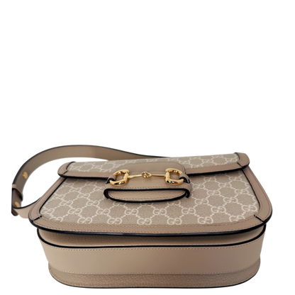 Gucci Horsebit 1955 Small Shoulder Bag GG Supreme Beige Weiß Gold Gucci