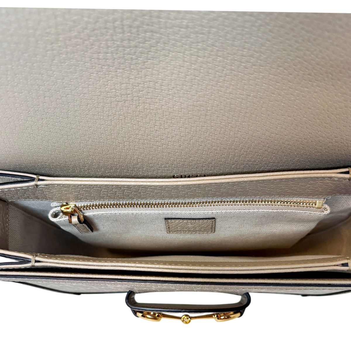 Gucci Horsebit 1955 Small Shoulder Bag GG Supreme Beige Weiß Gold Gucci