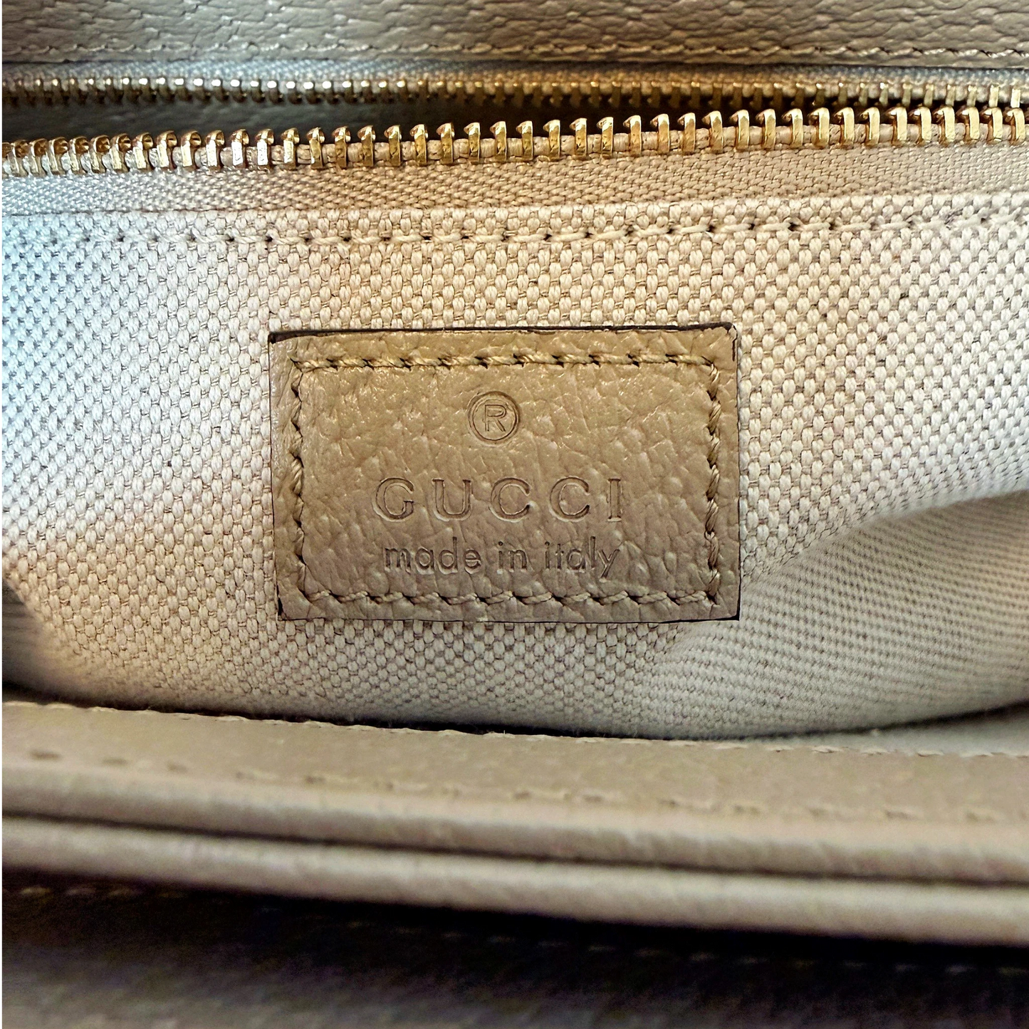 Gucci Horsebit 1955 Small Shoulder Bag GG Supreme Beige Weiß Gold Gucci
