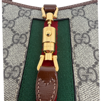 Gucci Jackie 1961 Mini Schultertasche GG Supreme Canvas Beige Ebony Gucci