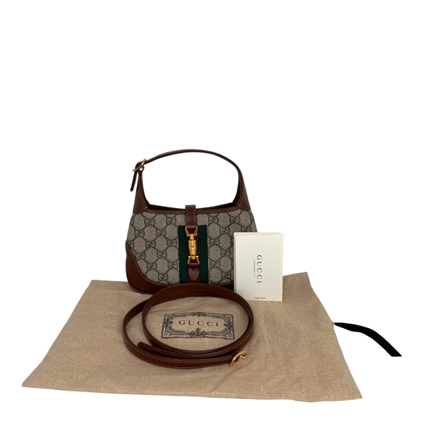 Gucci Jackie 1961 Mini Schultertasche GG Supreme Canvas Beige Ebony Gucci