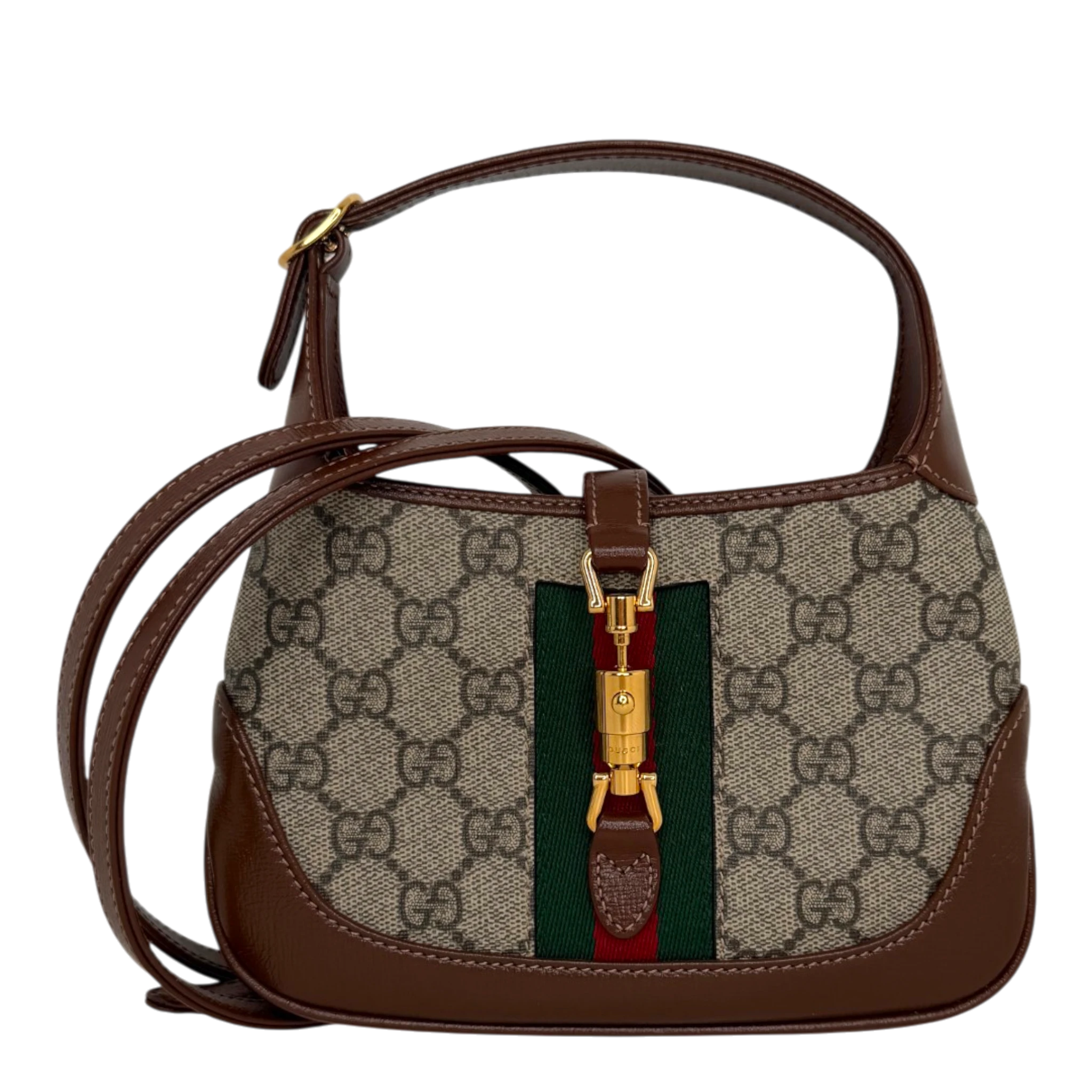 Gucci Jackie 1961 Mini Schultertasche GG Supreme Canvas Beige Ebony Gucci