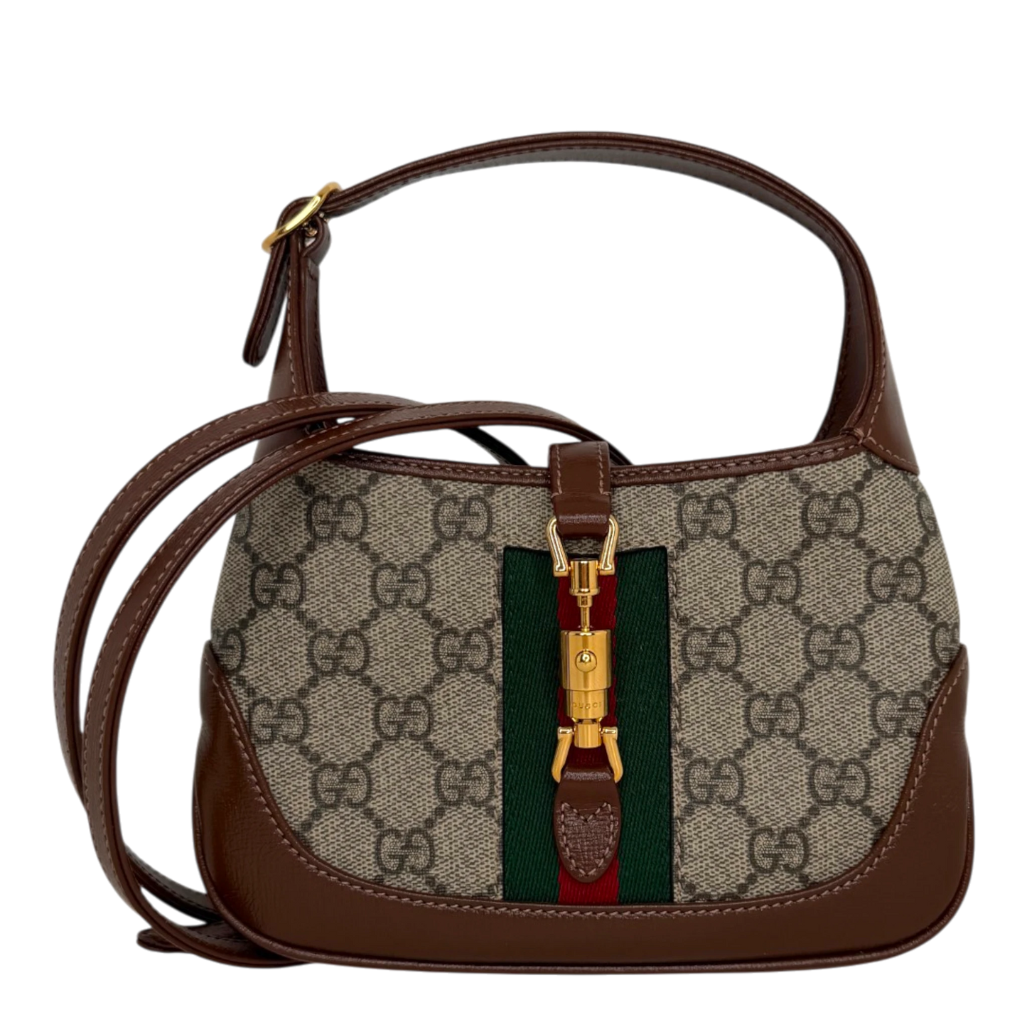 Gucci Jackie 1961 Mini Schultertasche GG Supreme Canvas Beige Ebony Gucci