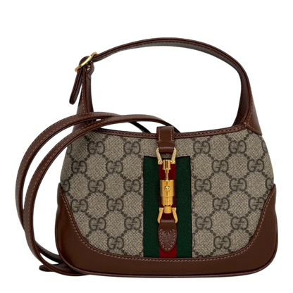 Gucci Jackie 1961 Mini Schultertasche GG Supreme Canvas Beige Ebony Gucci