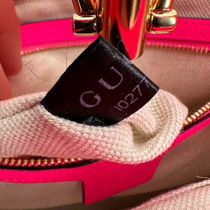 Gucci Jackie Flora Medium Hobo Bag Neon Pink / sehr gut Gucci