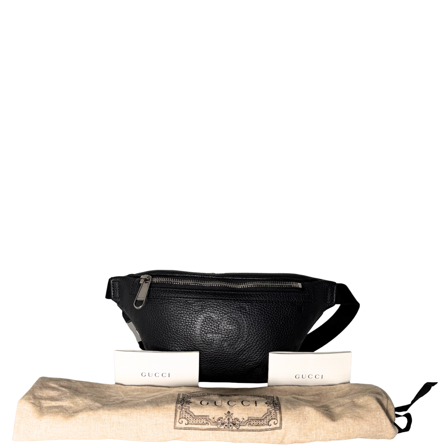 Gucci Kleine Gürteltasche mit Jumbo GG Schwarz / sehr gut Gucci