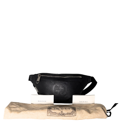 Gucci Kleine Gürteltasche mit Jumbo GG Schwarz / sehr gut Gucci