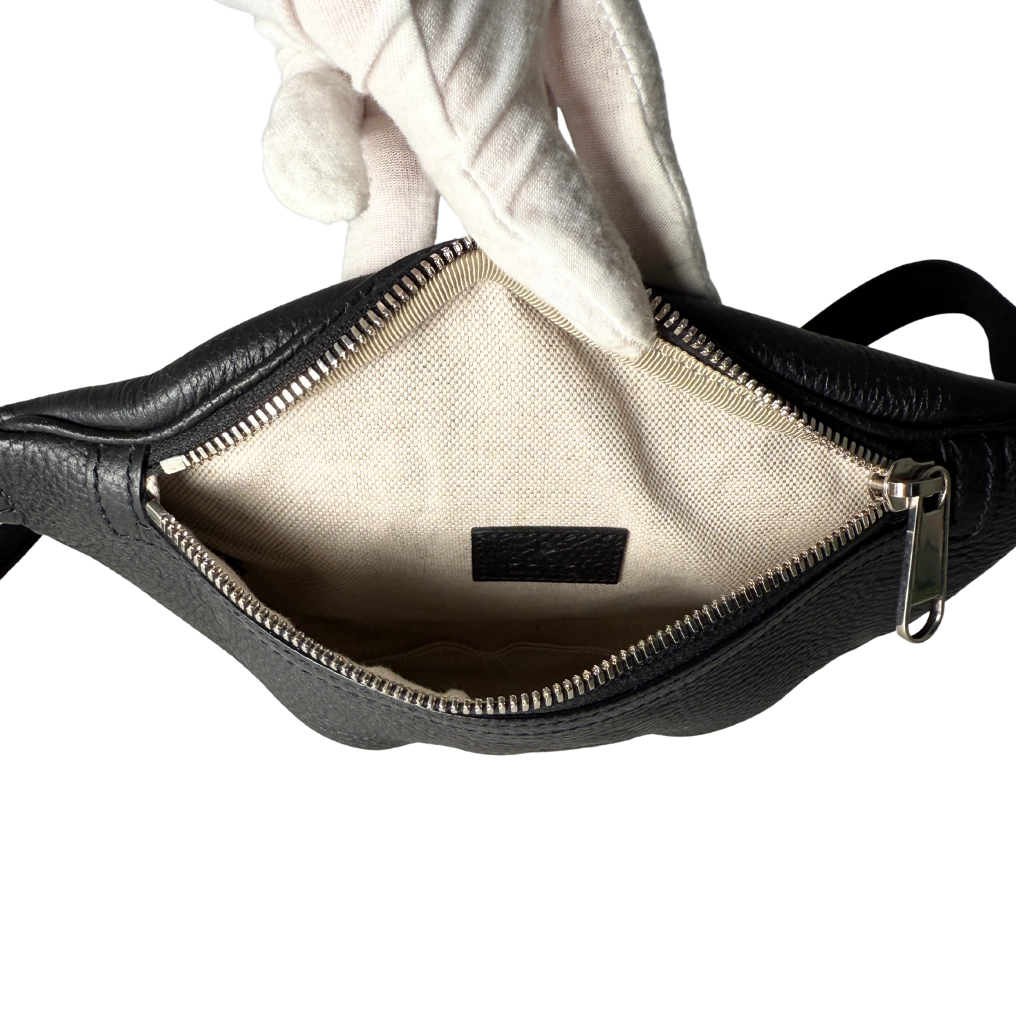 Gucci Kleine Gürteltasche mit Jumbo GG Schwarz / sehr gut Gucci