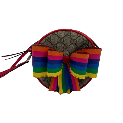 Gucci Kids GG Supreme Ribbon Rainbow Schultertasche Fullset / sehr gut Gucci