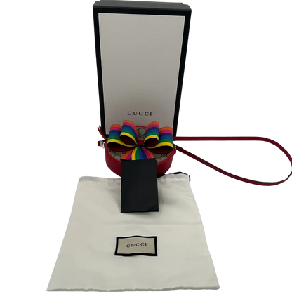 Gucci Kids GG Supreme Ribbon Rainbow Schultertasche Fullset / sehr gut Gucci