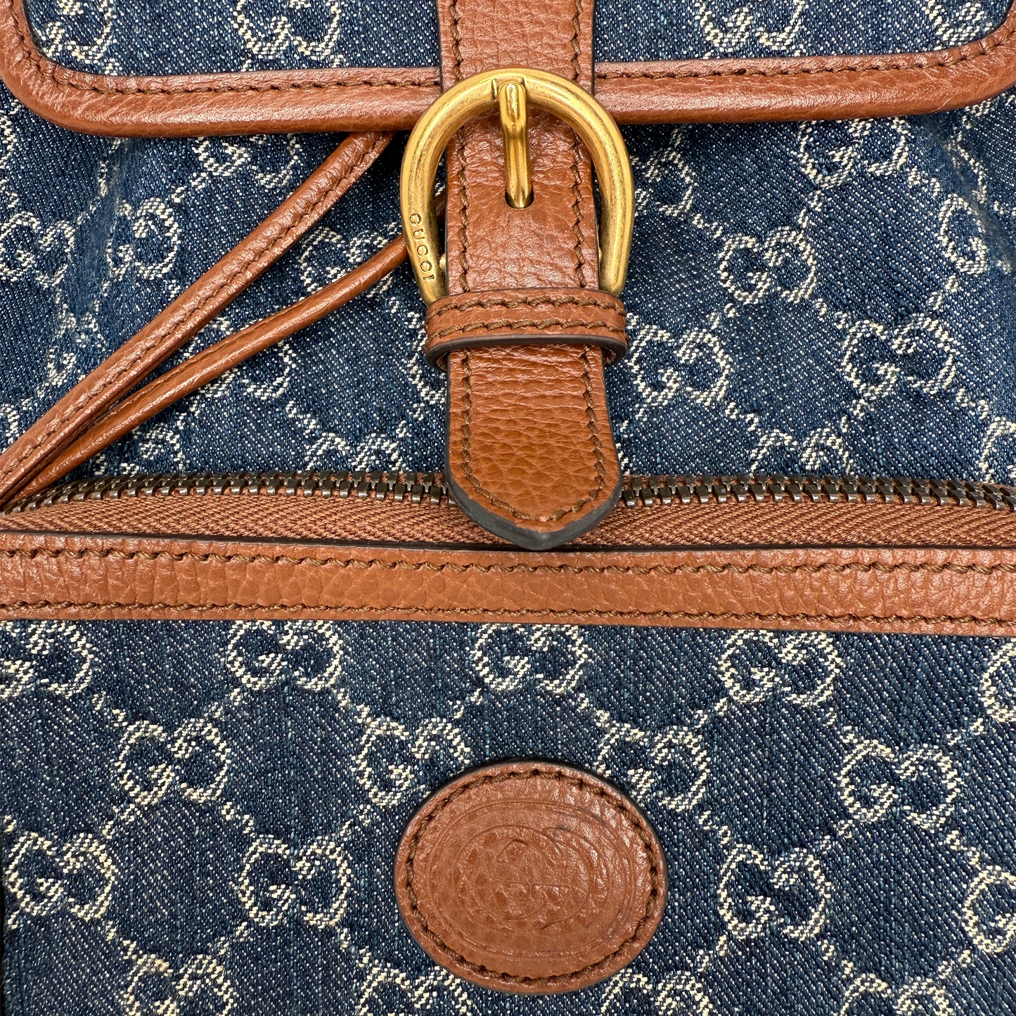 Gucci New Denim GG Monogram Retro Rucksack blau / neuwertig Gucci