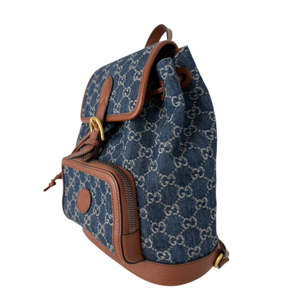 Gucci New Denim GG Monogram Retro Rucksack blau / neuwertig Gucci