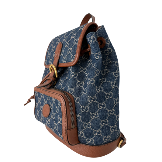 Gucci New Denim GG Monogram Retro Rucksack blau / neuwertig Gucci