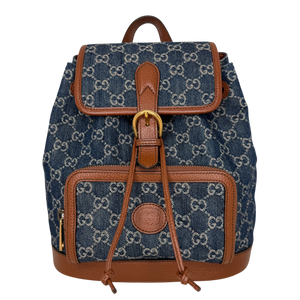 Gucci New Denim GG Monogram Retro Rucksack blau / neuwertig