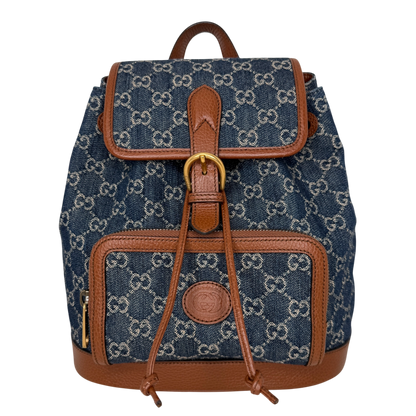 Gucci New Denim GG Monogram Retro Rucksack blau / neuwertig Gucci