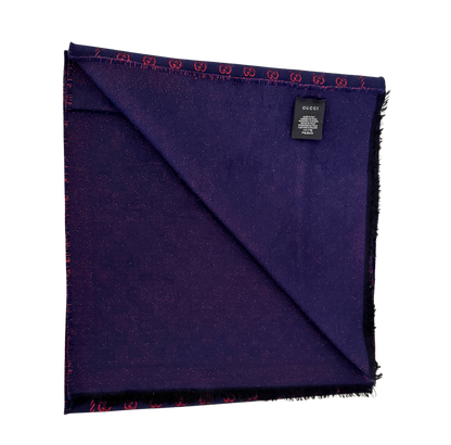 Gucci Schal aus Wolle Marineblau / neuwertig Gucci