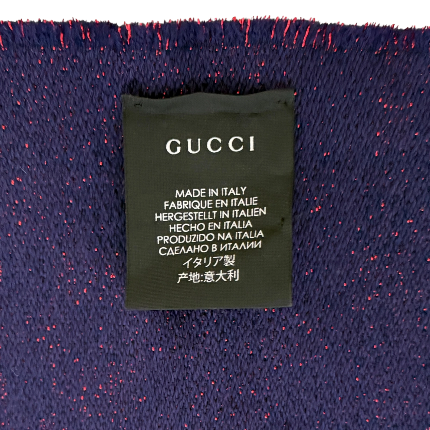 Gucci Schal aus Wolle Marineblau / neuwertig Gucci
