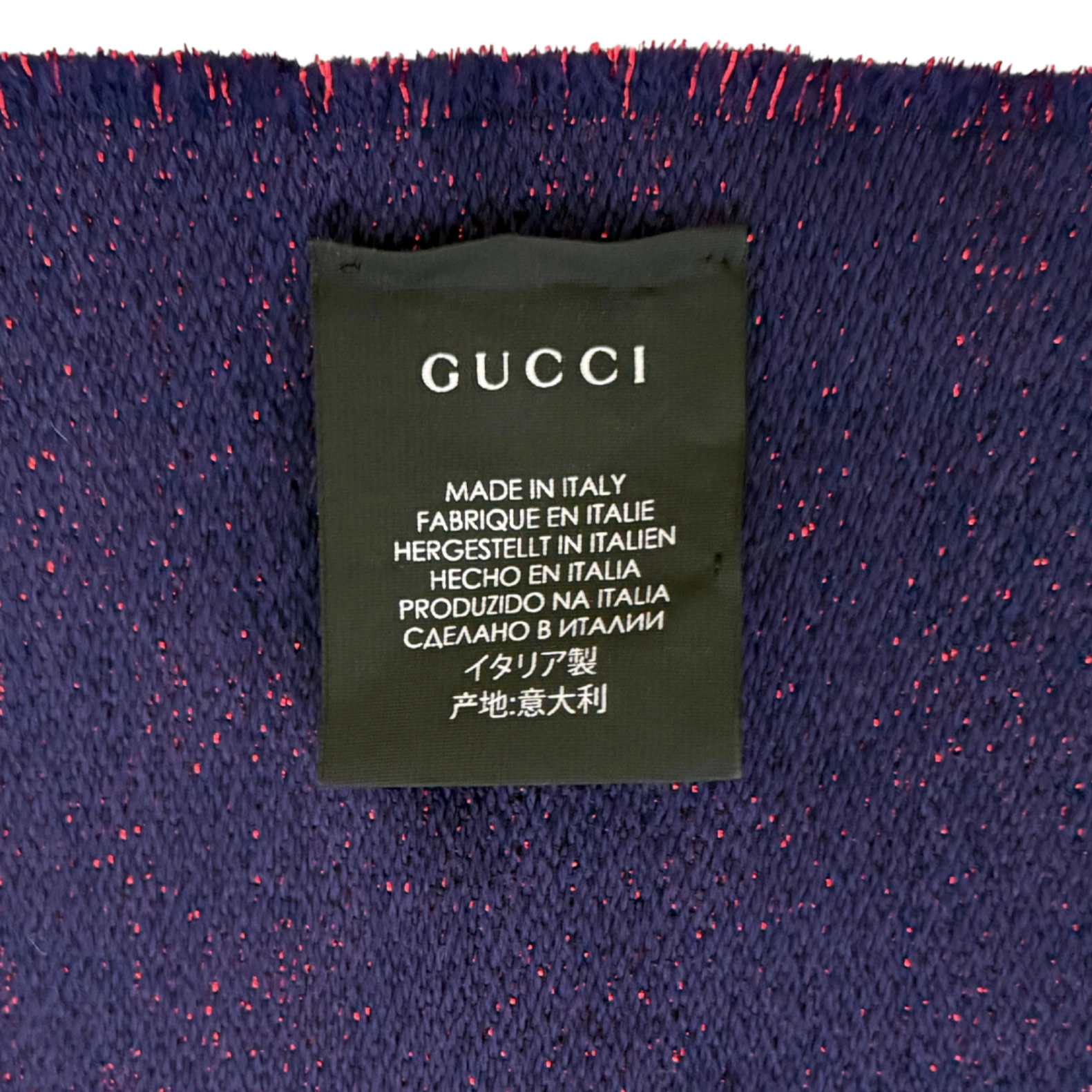 Gucci Schal aus Wolle Marineblau / neuwertig Gucci