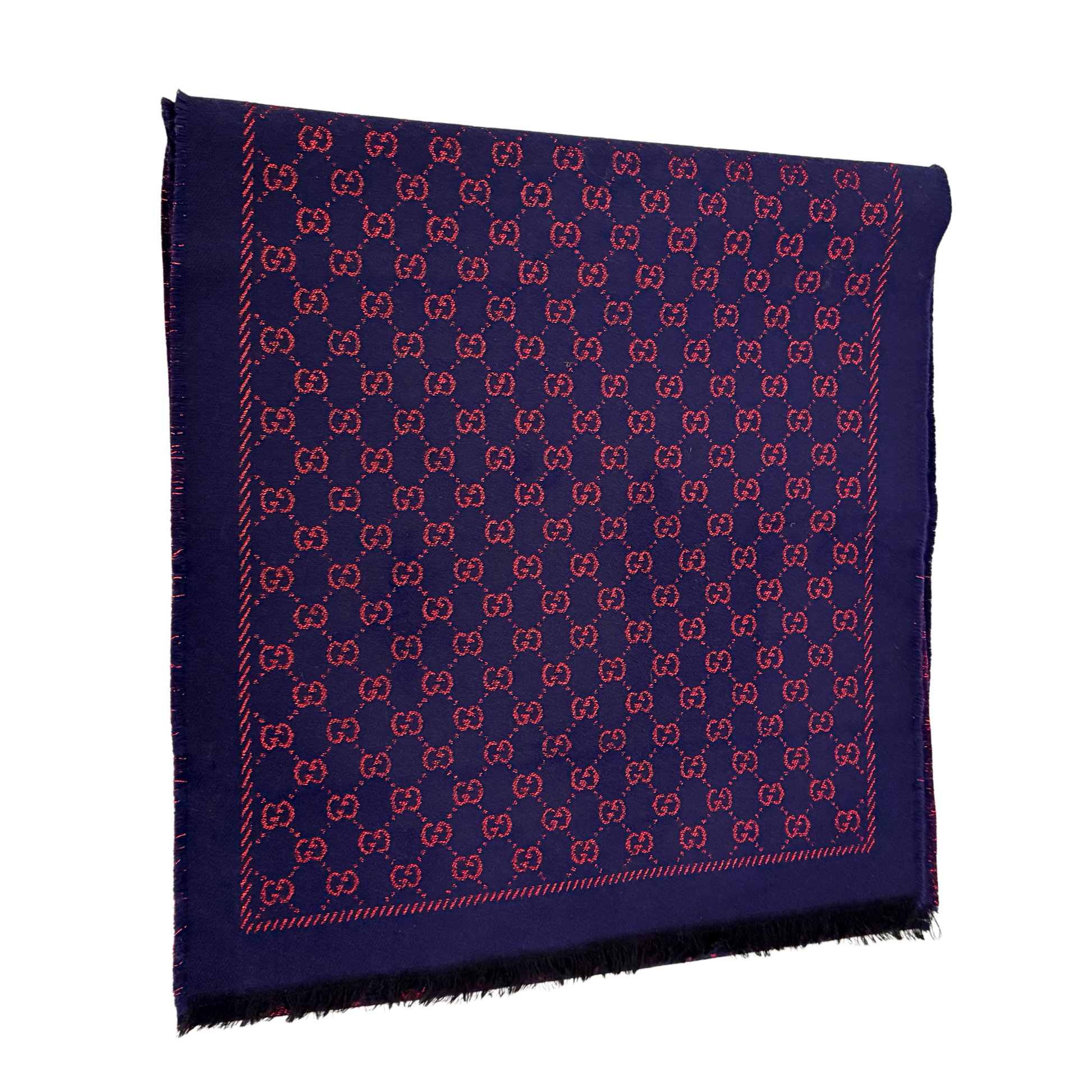 Gucci Schal aus Wolle Marineblau / neuwertig Gucci