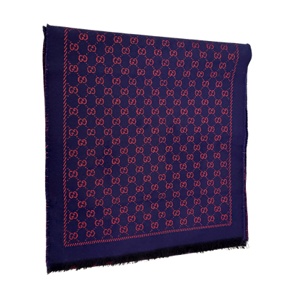 Gucci Schal aus Wolle Marineblau / neuwertig Gucci