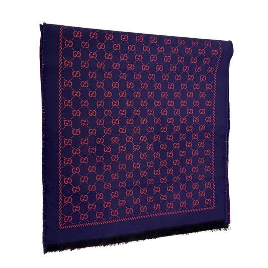 Gucci Schal aus Wolle Marineblau / neuwertig Gucci