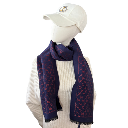 Gucci Schal aus Wolle Marineblau / neuwertig Gucci