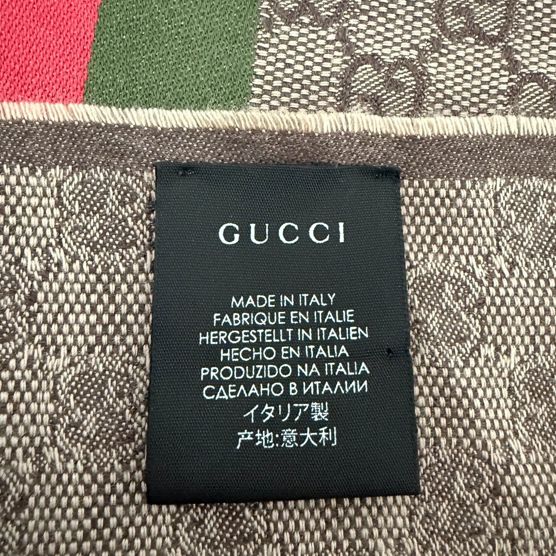 Gucci GG Schal aus Wolle und Seide Braun / neuwertig Gucci