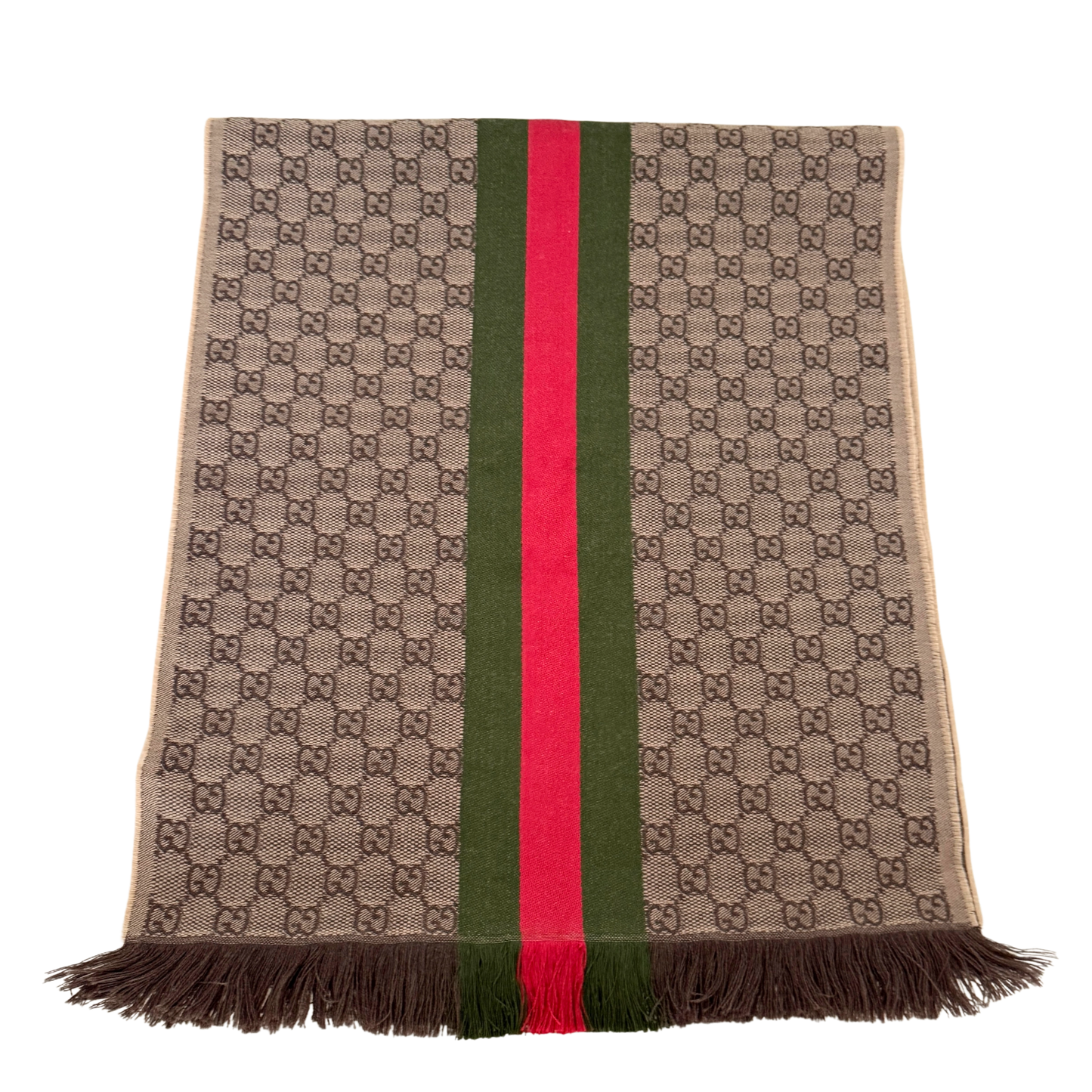 Gucci GG Schal aus Wolle und Seide Braun / neuwertig Gucci