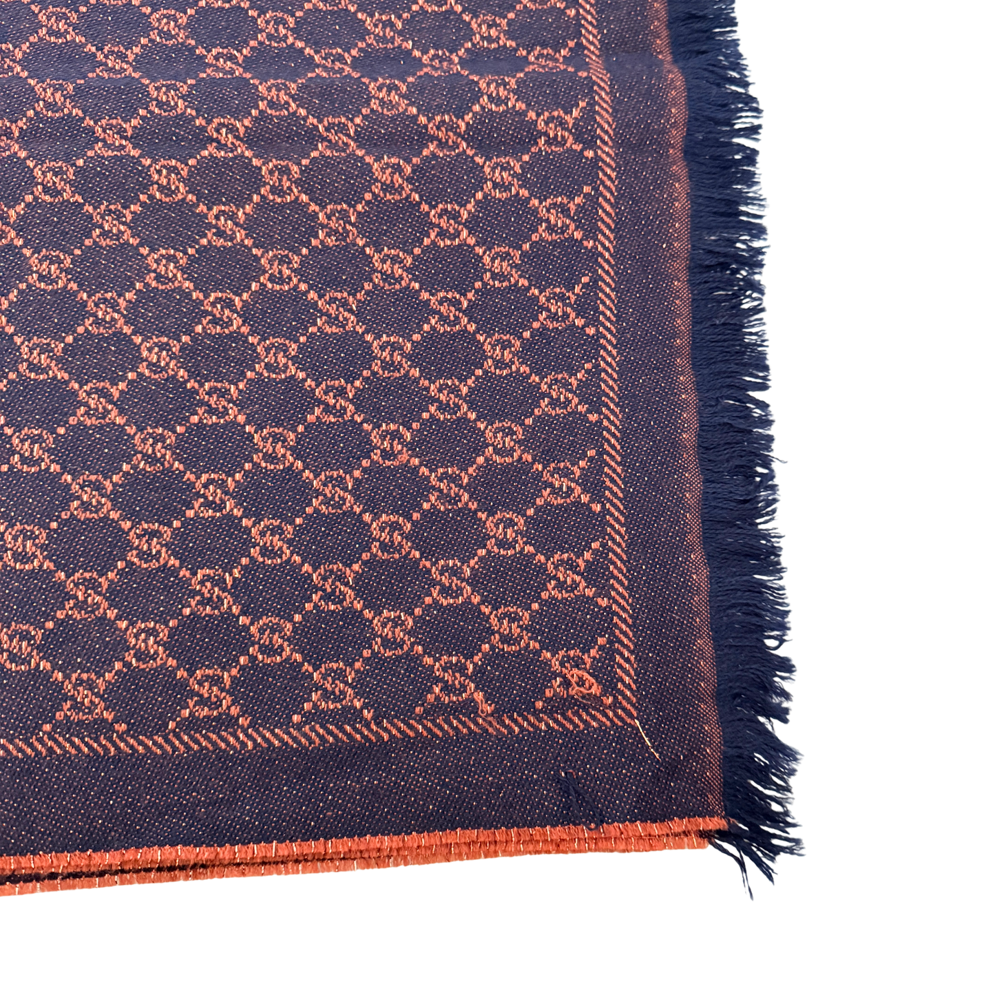 Gucci Schal aus Wolle Dunkelblau Orange / sehr gut Gucci