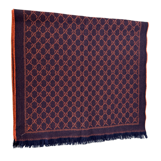 Gucci Schal aus Wolle Dunkelblau Orange / sehr gut Gucci
