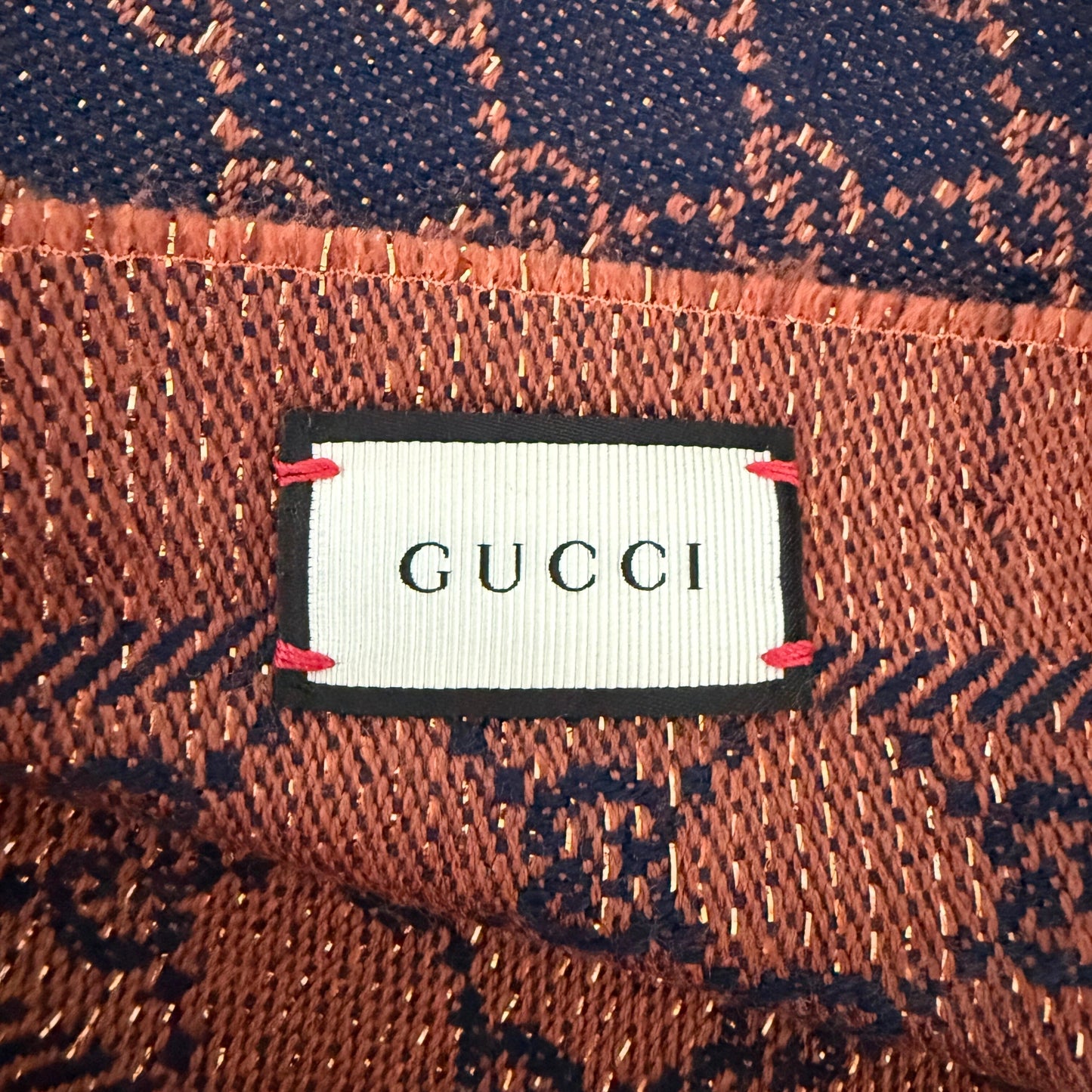 Gucci Schal aus Wolle Dunkelblau Orange / sehr gut Gucci
