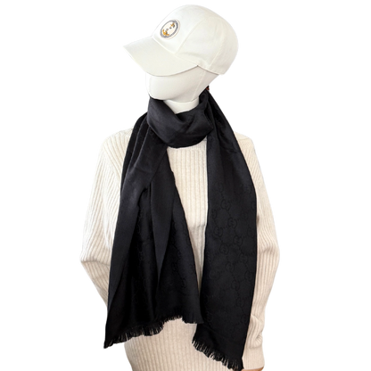 Gucci Schal aus Wolle Schwarz / neuwertig Gucci