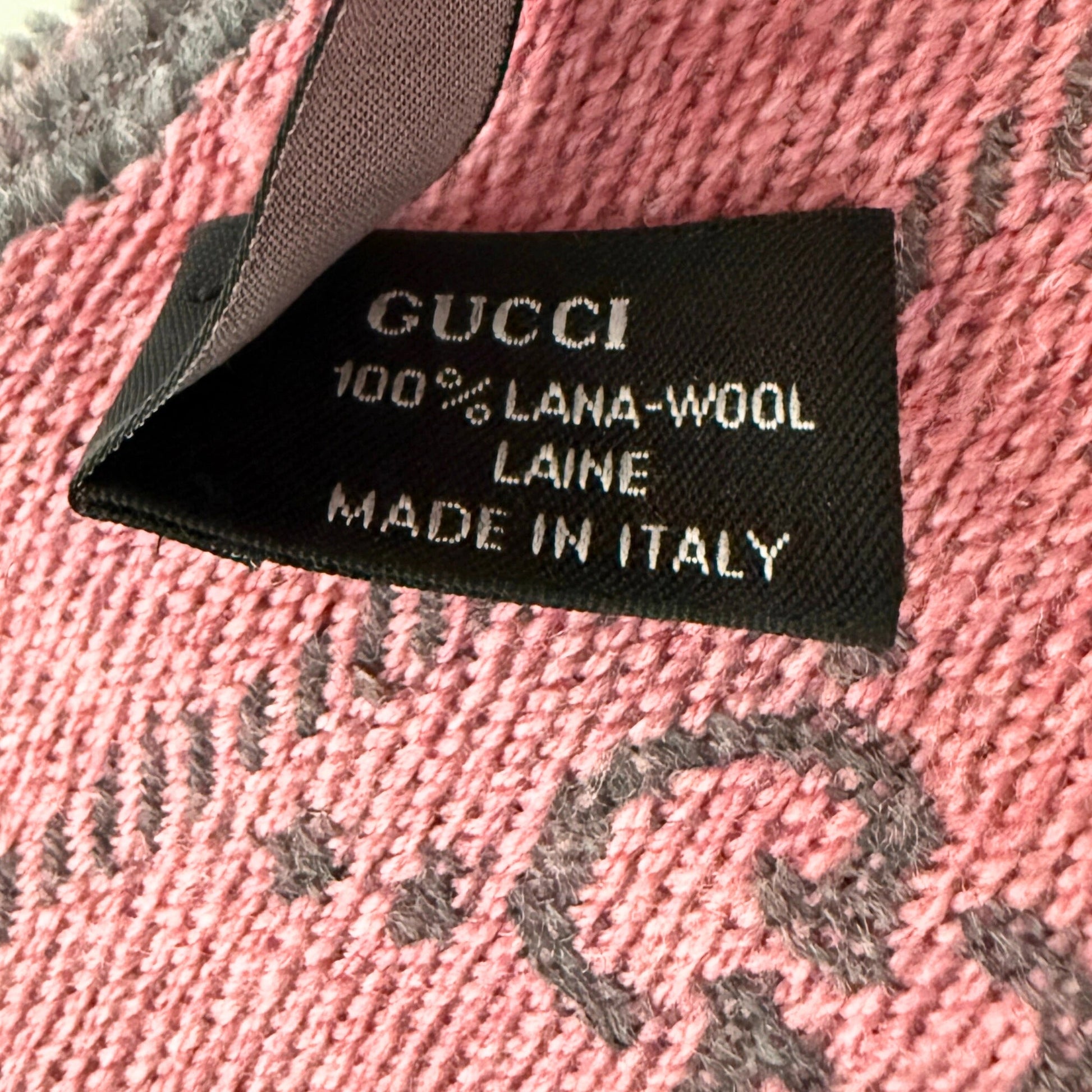 Gucci GG Schal aus Wolle Rosa Grau / sehr gut Gucci