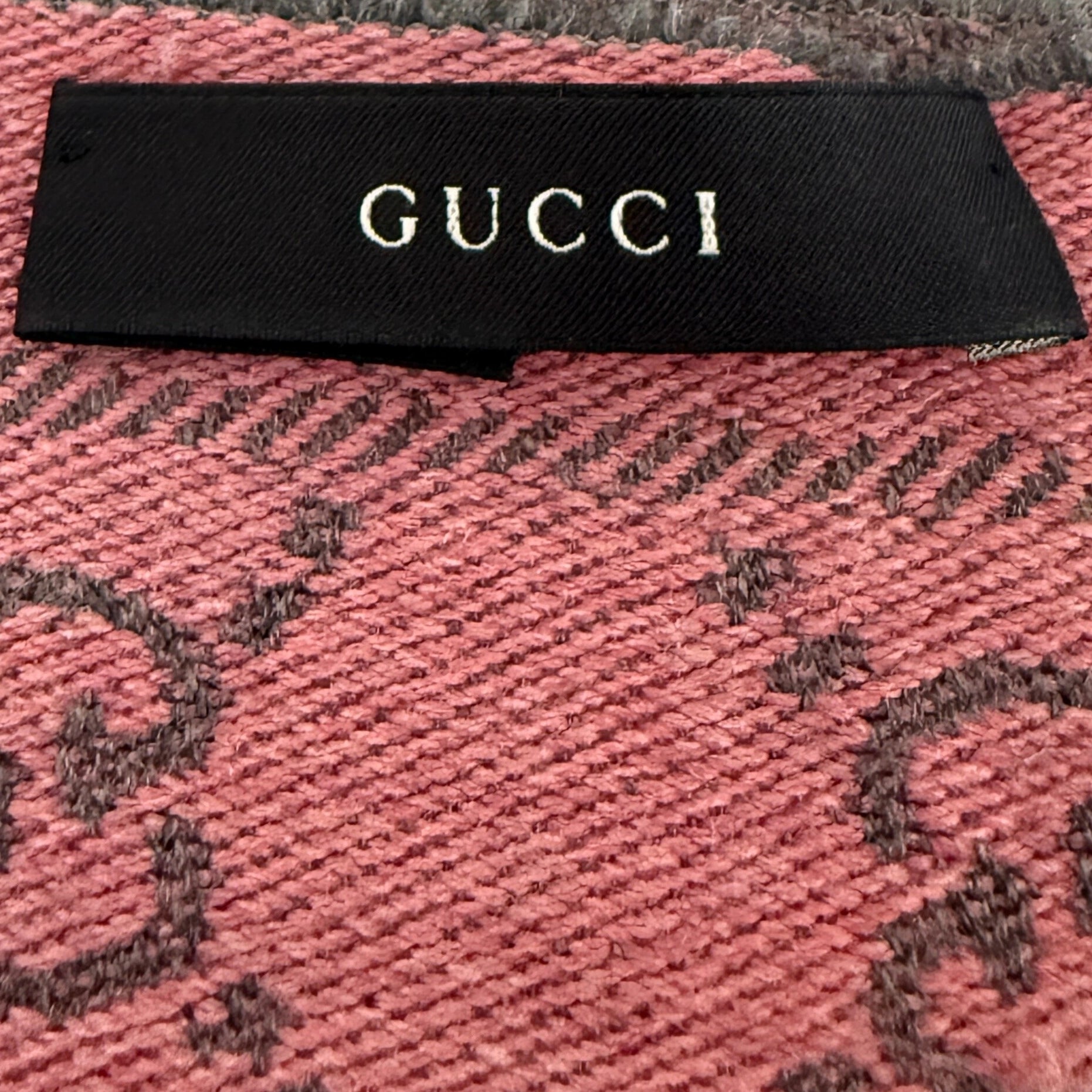 Gucci GG Schal aus Wolle Rosa Grau / sehr gut Gucci