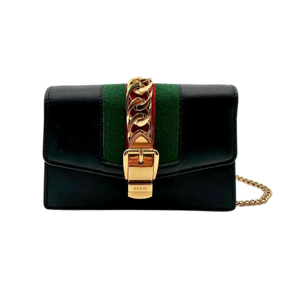 Gucci Super Mini Sylvie Chain Schultertasche Leder / sehr gut Gucci