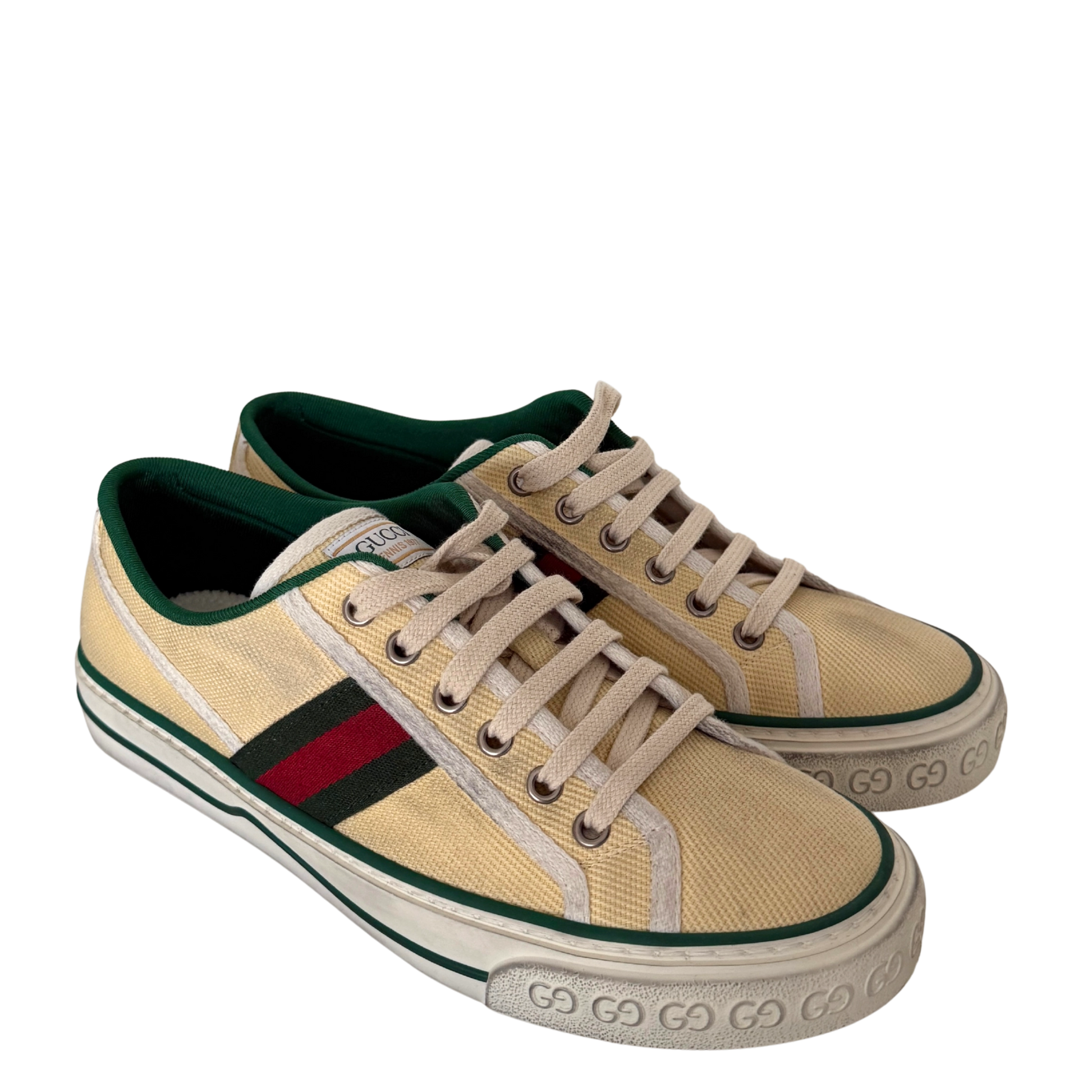 Gucci Tennis 1977 Low-Top-Sneaker Größe 40 Beige Fullset / neuwertig Gucci